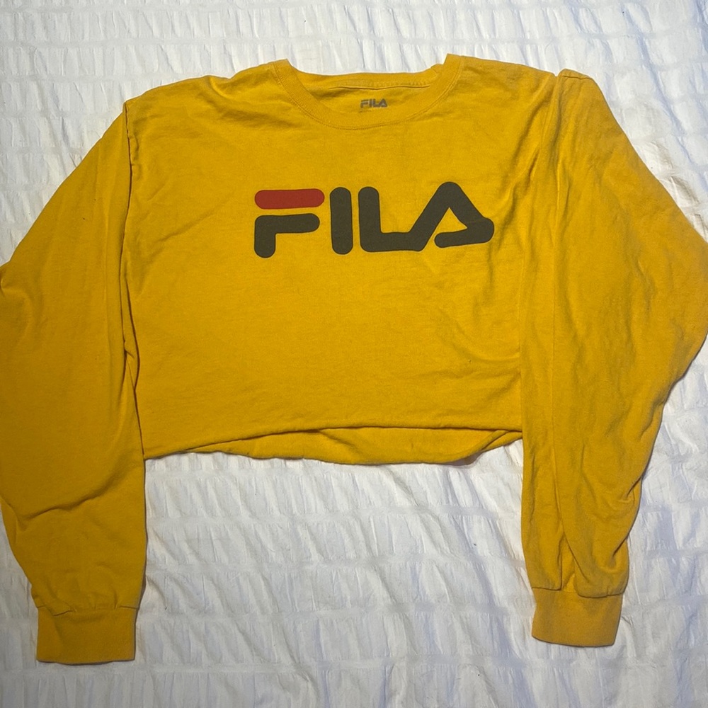 Fila mustard yellow long sleeve crop